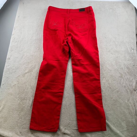 Lee Womens Pants Size 31 Measured Straight Leg Classic Red Twill Travel Casual - Picture 11 of 11
